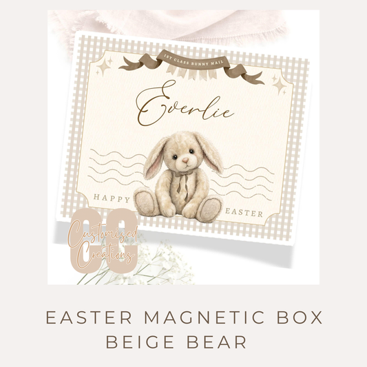 Beige Bear Magnetic Gift Box Easter