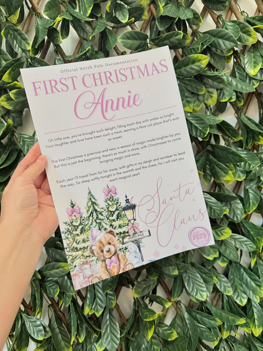 Personalised First Christmas letter - all designs