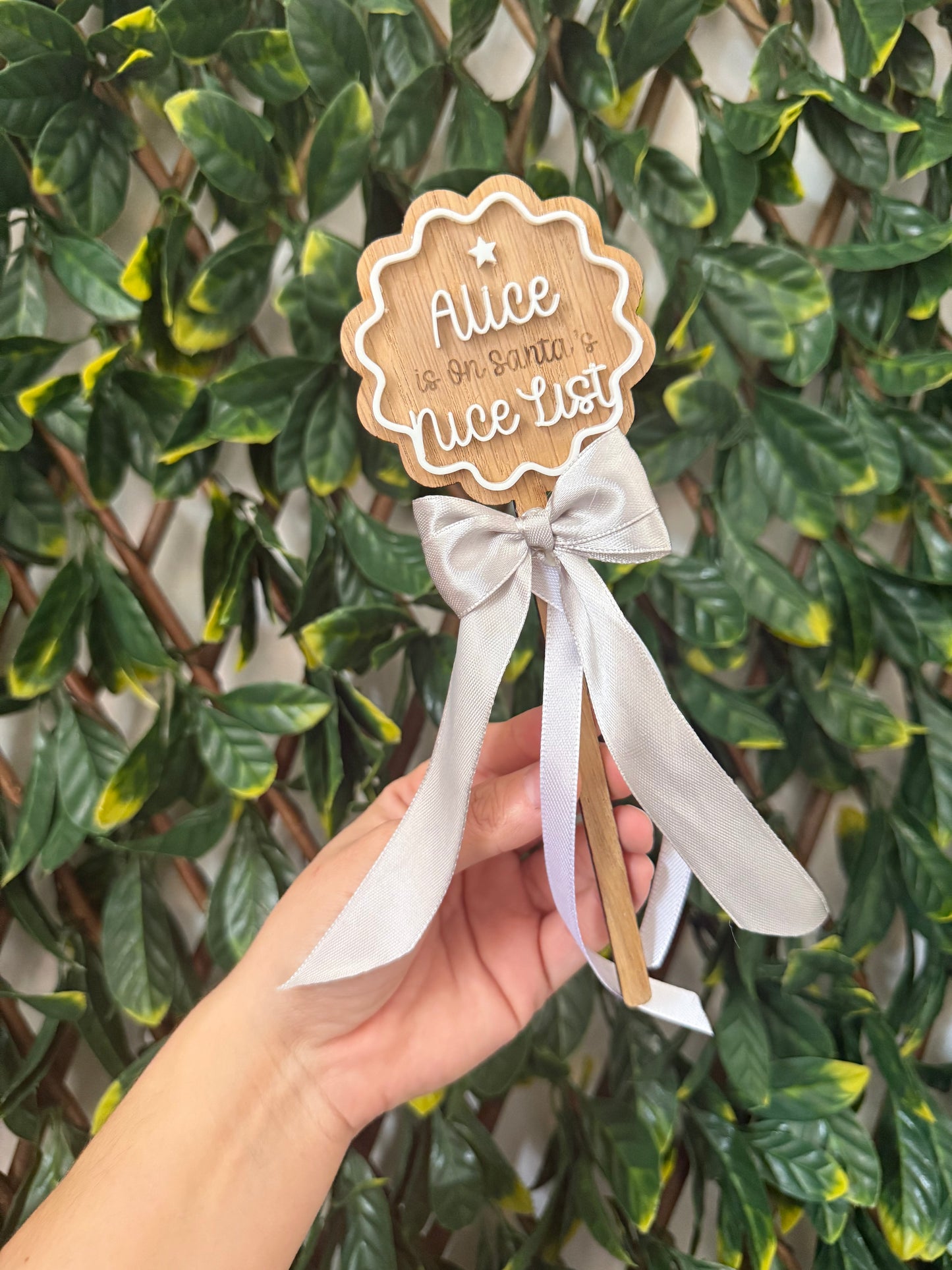 Engraved Christmas nice list wand