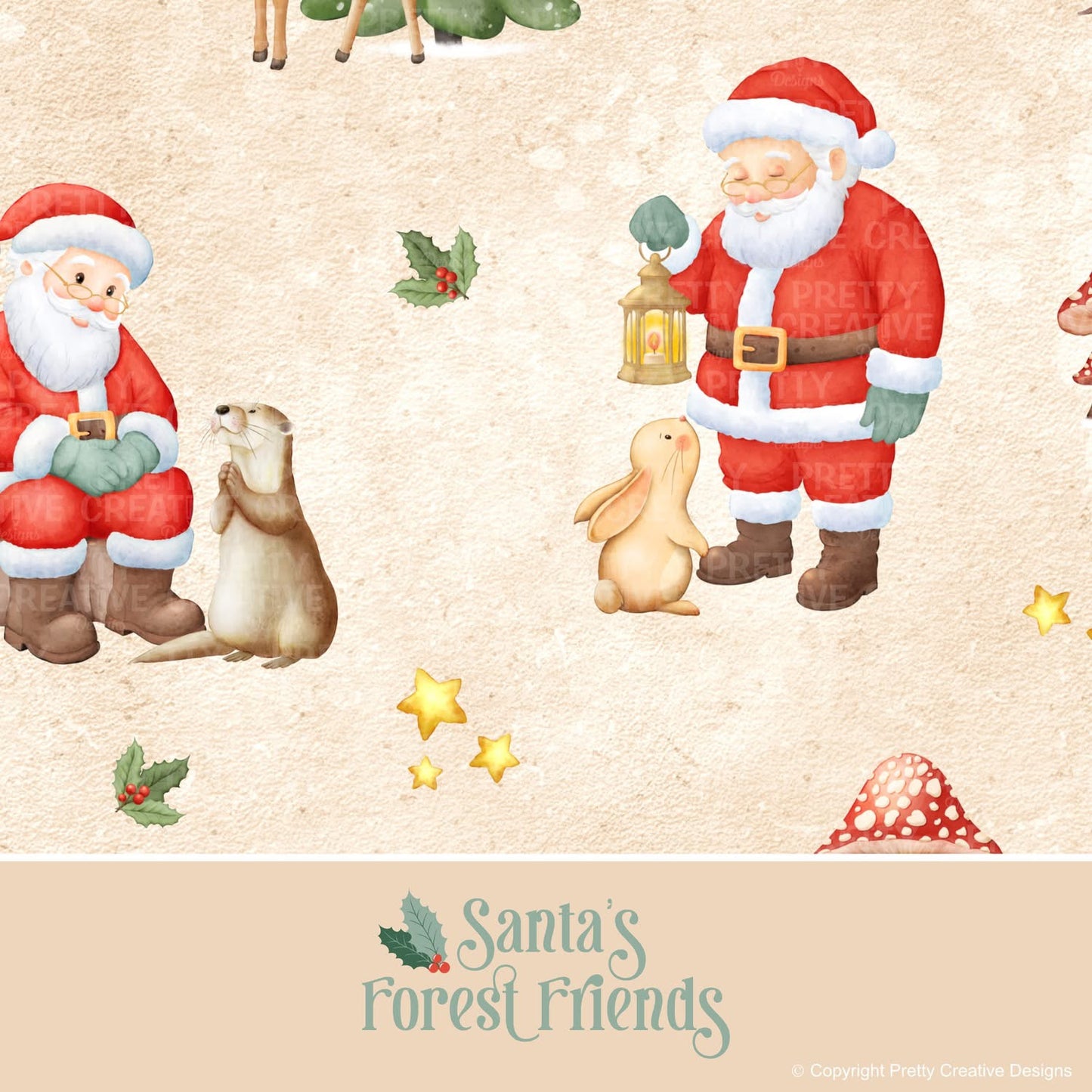 Printed family Christmas pyjamas - Forest Friends - PREORDER