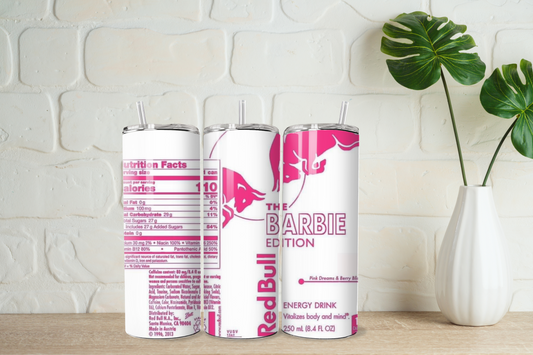 Barbie edition red bull  20oz tumbler