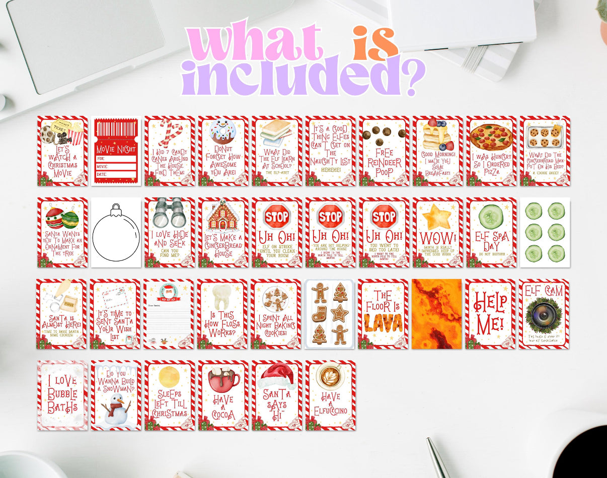 25 day elf activity cards