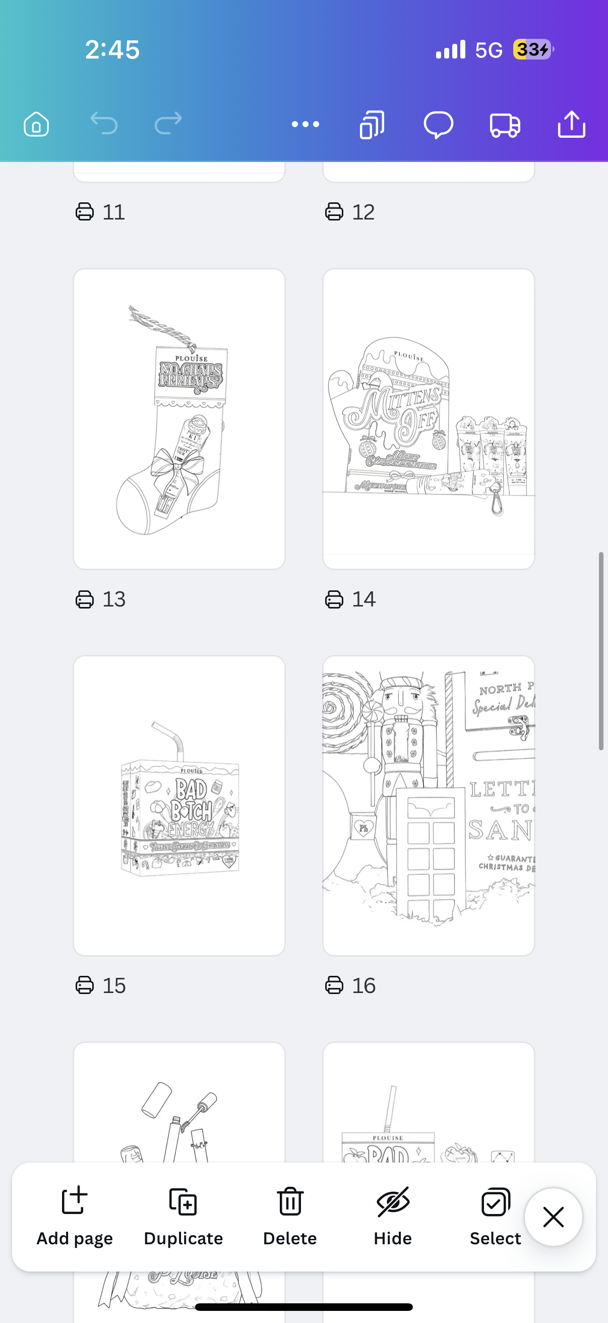 P Louise christmas colouring book physical book