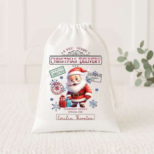 Christmas gift sack - special delivery Santa