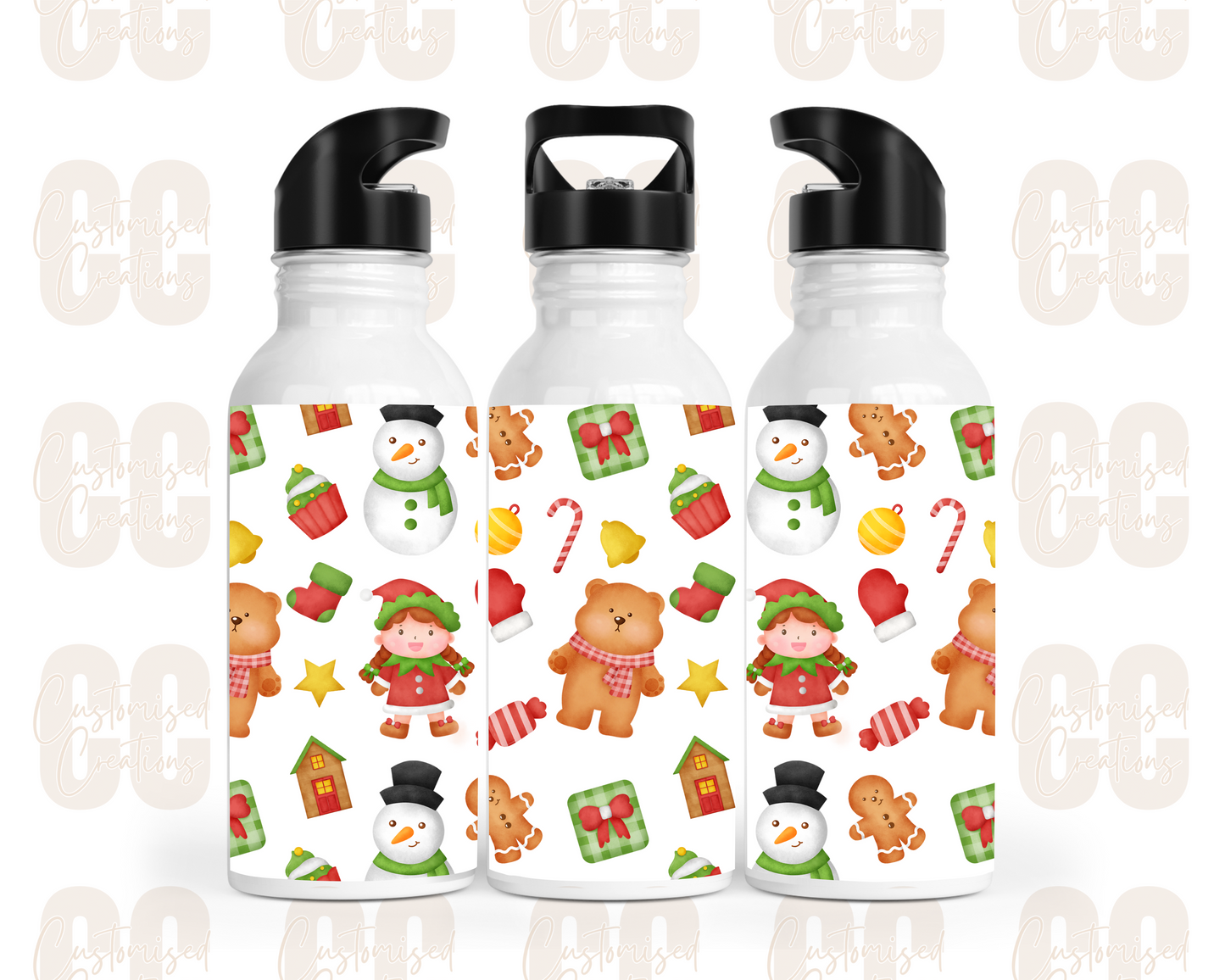 Christmas stainless steel kids water bottle