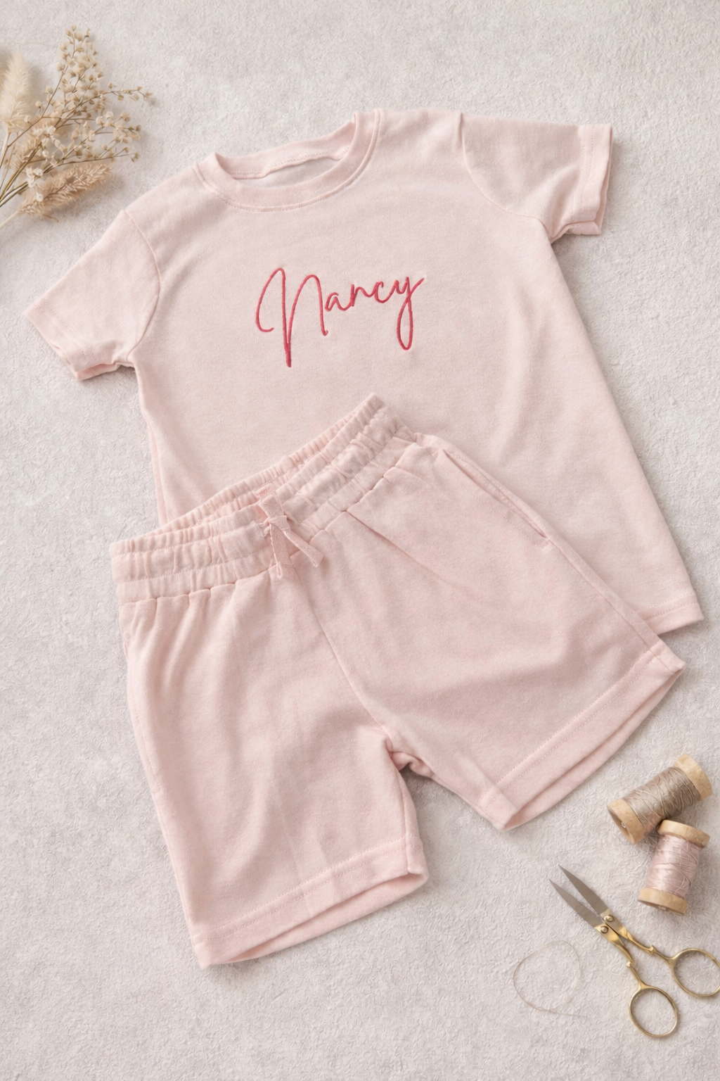 Personalised Children’s Shorts & T-Shirt Set | Custom Name Embroidery