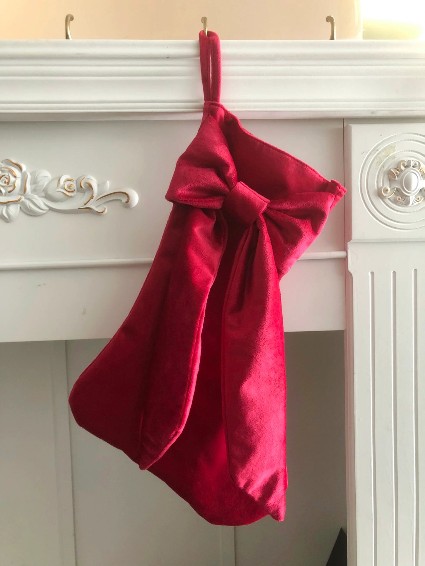 Embroidered bow stocking - preorder