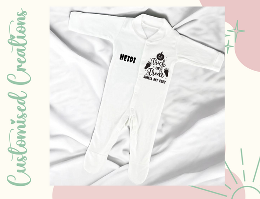 Halloween babygrow -  smell my feet