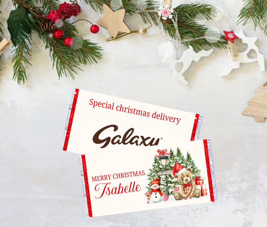 Christmas galaxy wrapper  - Red bear