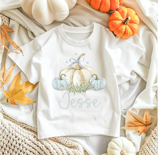 Blue pumpkin halloween tshirt