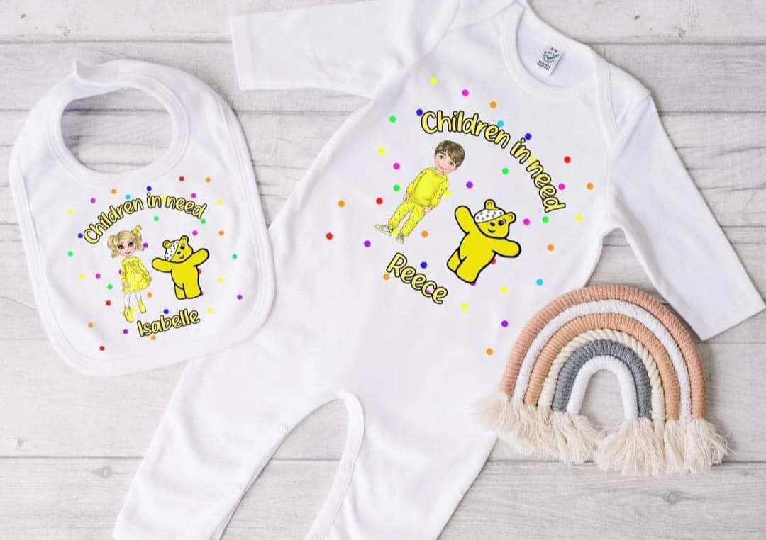Children in need bib/babygrow/vest