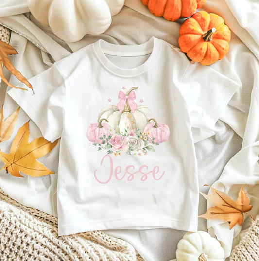 Pink pumpkin halloween tshirt