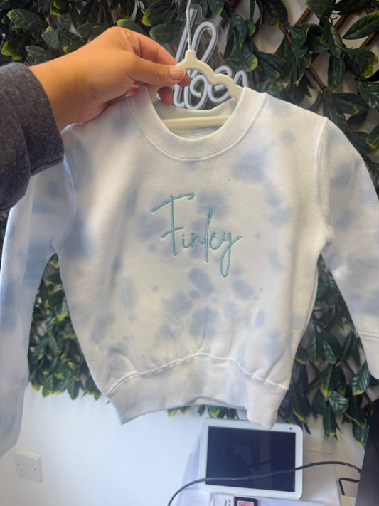 Embroidered tie dye sweatshirt