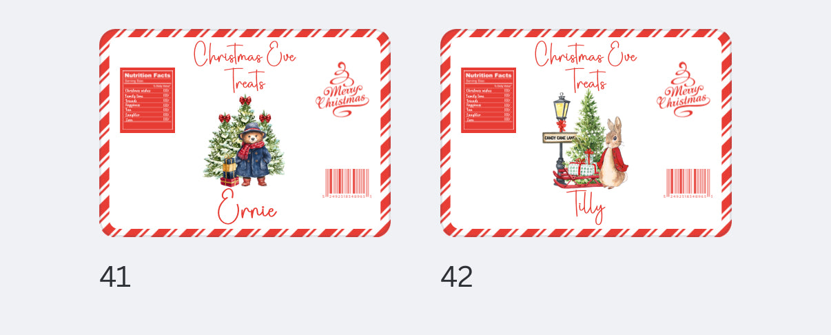 Unfilled Christmas treat packet