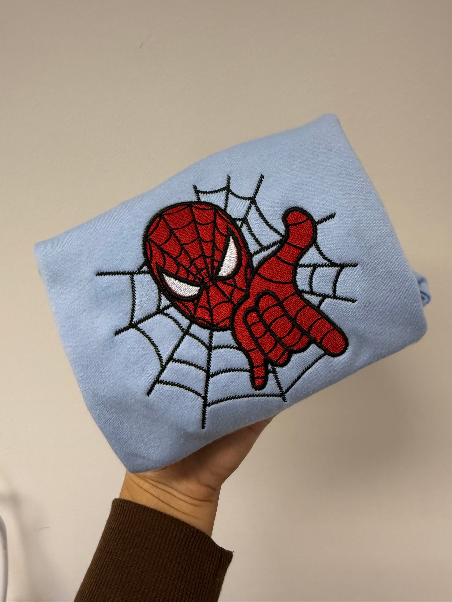 Embroidered Spider-Man shorts and tshirt
