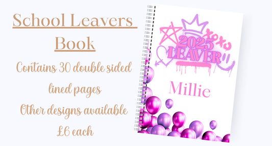 School leavers book - pink/purple