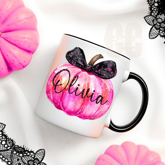 Halloween mug - pink pumpkin