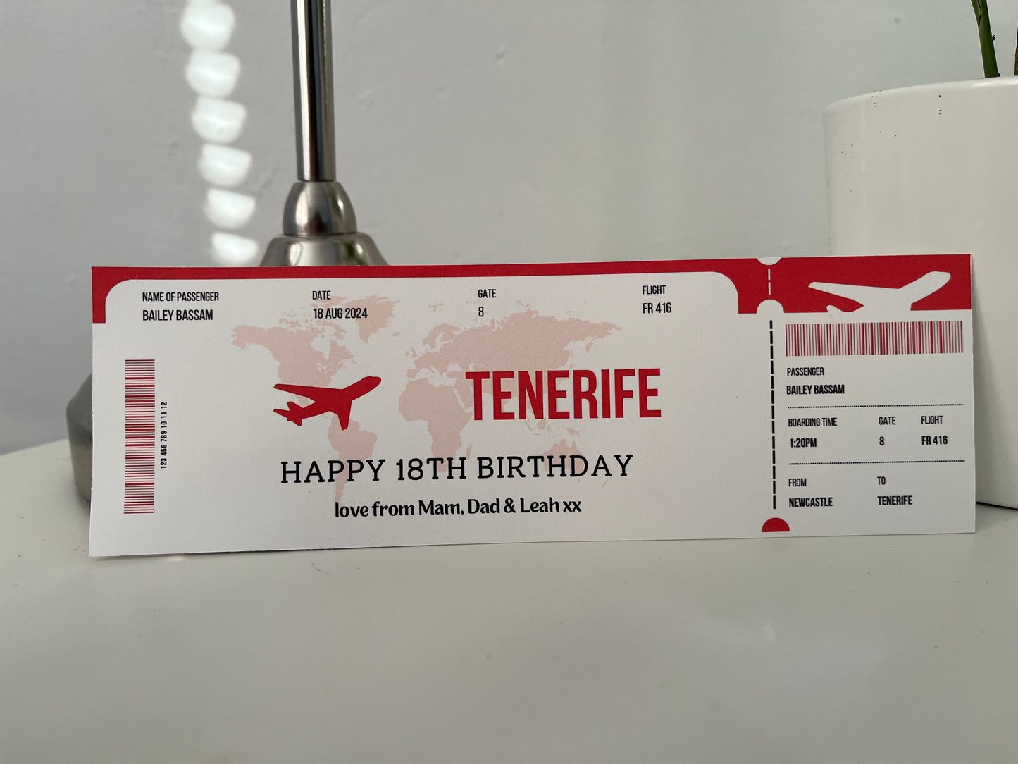 Glossy card ticket