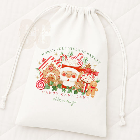 Christmas drawstring gift bag