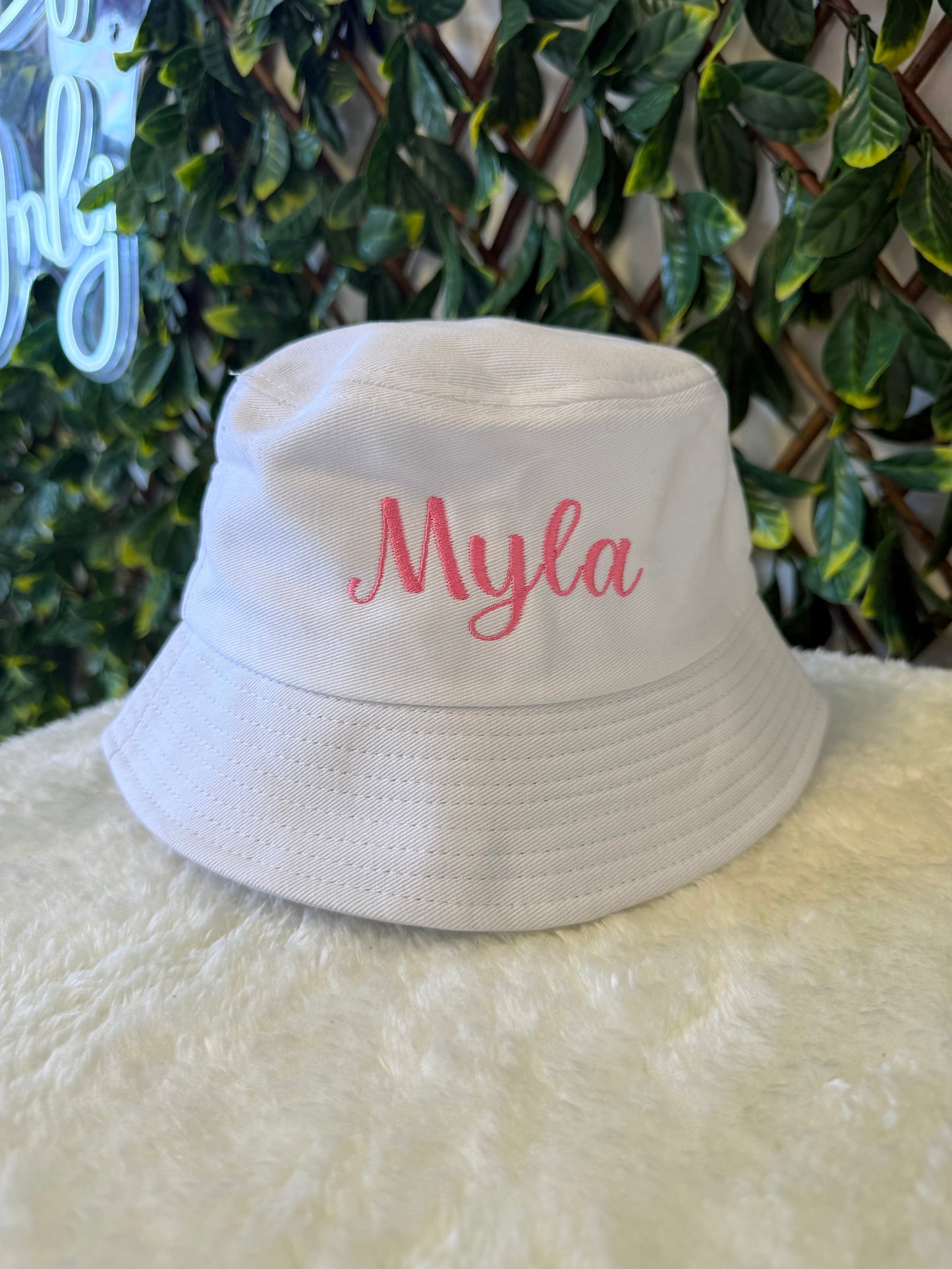 Children’s embroidered bucket hat - all colours