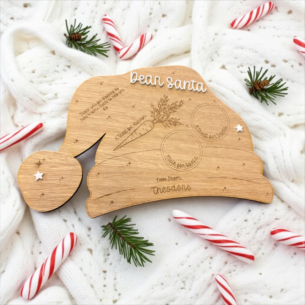 Engraved Christmas Santas treat board