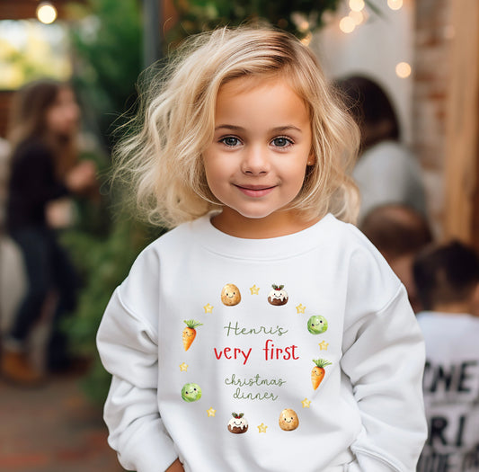 Very 1st Christmas dinner sweatshirt - WHITE