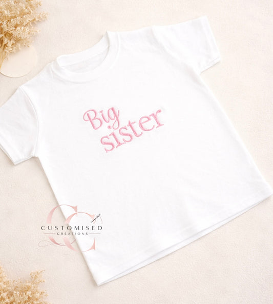 Big sister/brother embroidered tshirt