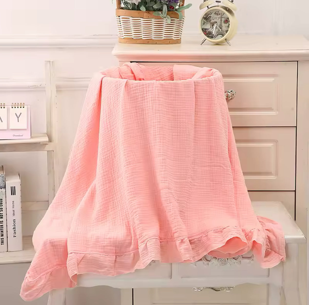 Embroidered 100% cotton blanket TESTER