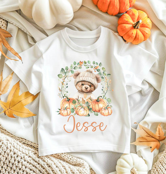 Cute bear pumpkin halloween tshirt