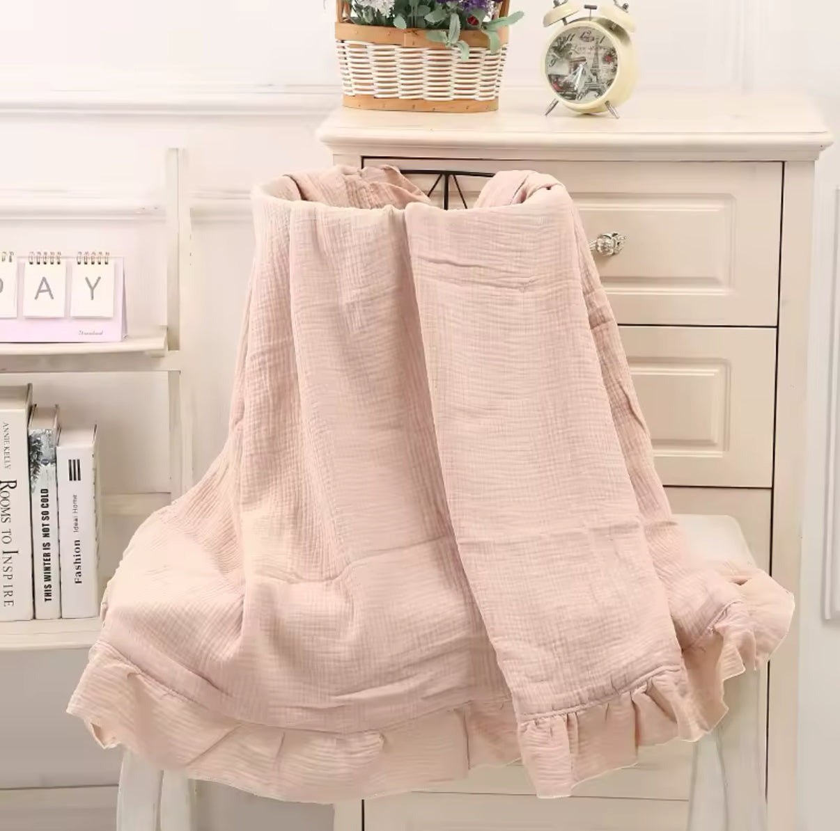 Embroidered 100% cotton blanket TESTER