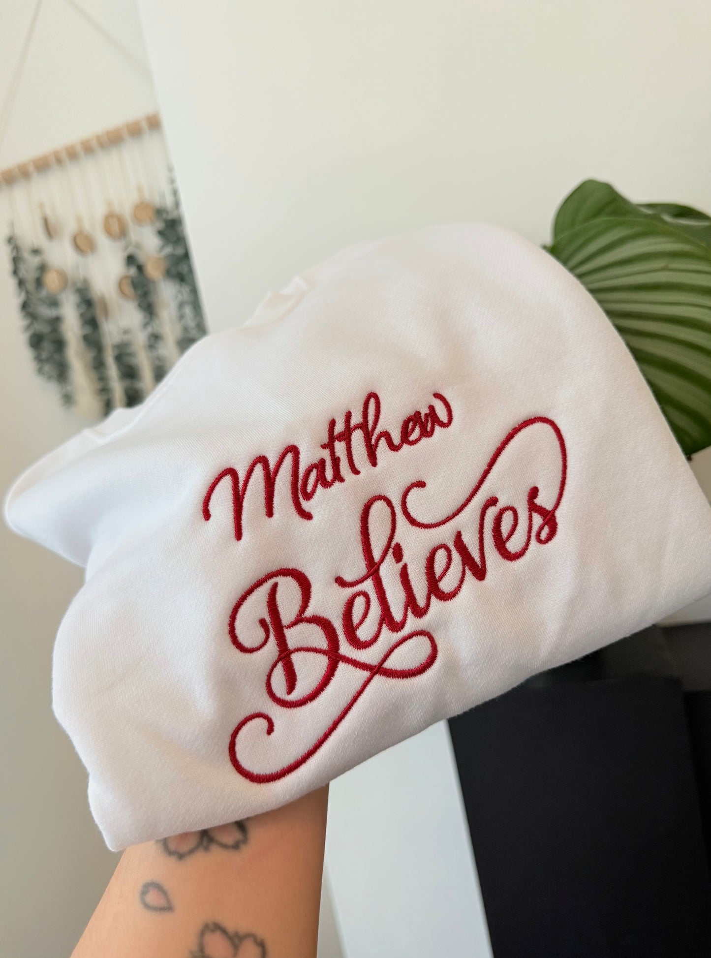 ADULT Embroidered Christmas believes sweatshirt