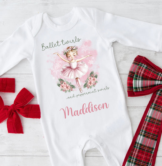 Ballerina Christmas babygrow