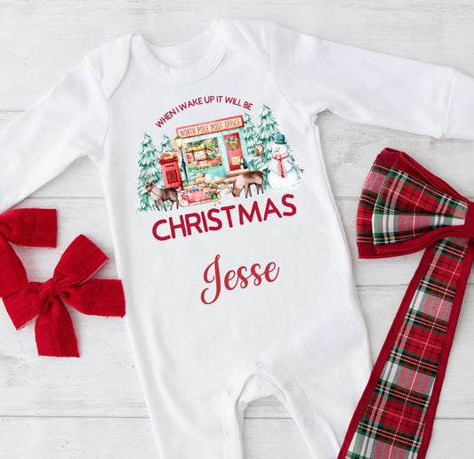 When i wake up it will be Christmas babygrow