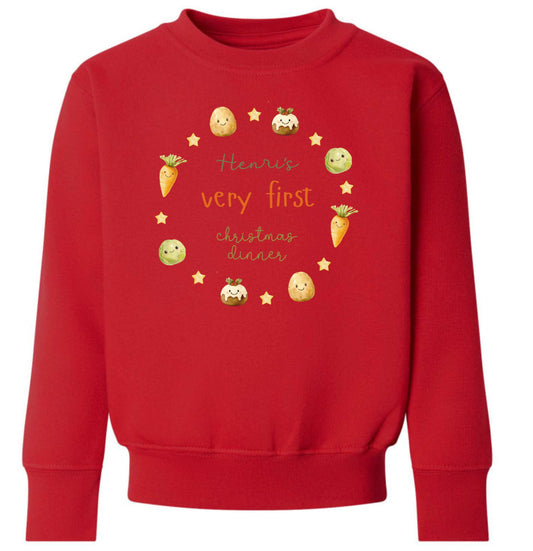 Very 1st Christmas dinner sweatshirt - RED