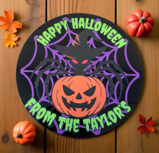 Spider Halloween sign