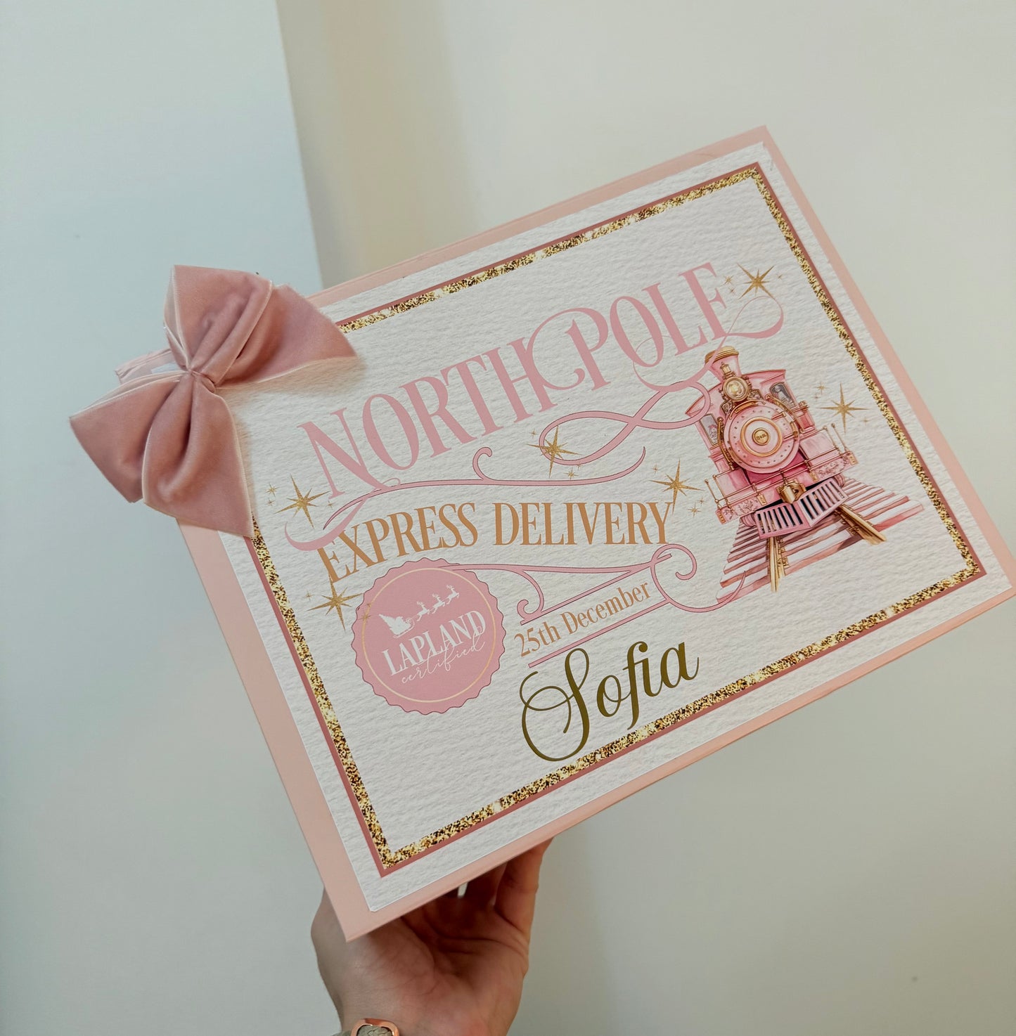 Pink Christmas express deep magnetic gift box