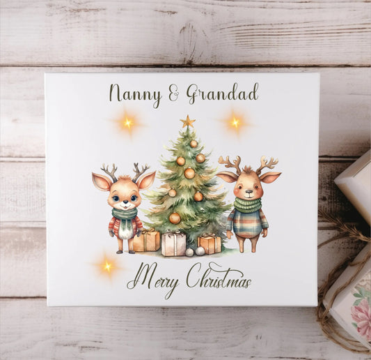 Personalised Reindeers With Tree Christmas Magnetic Box