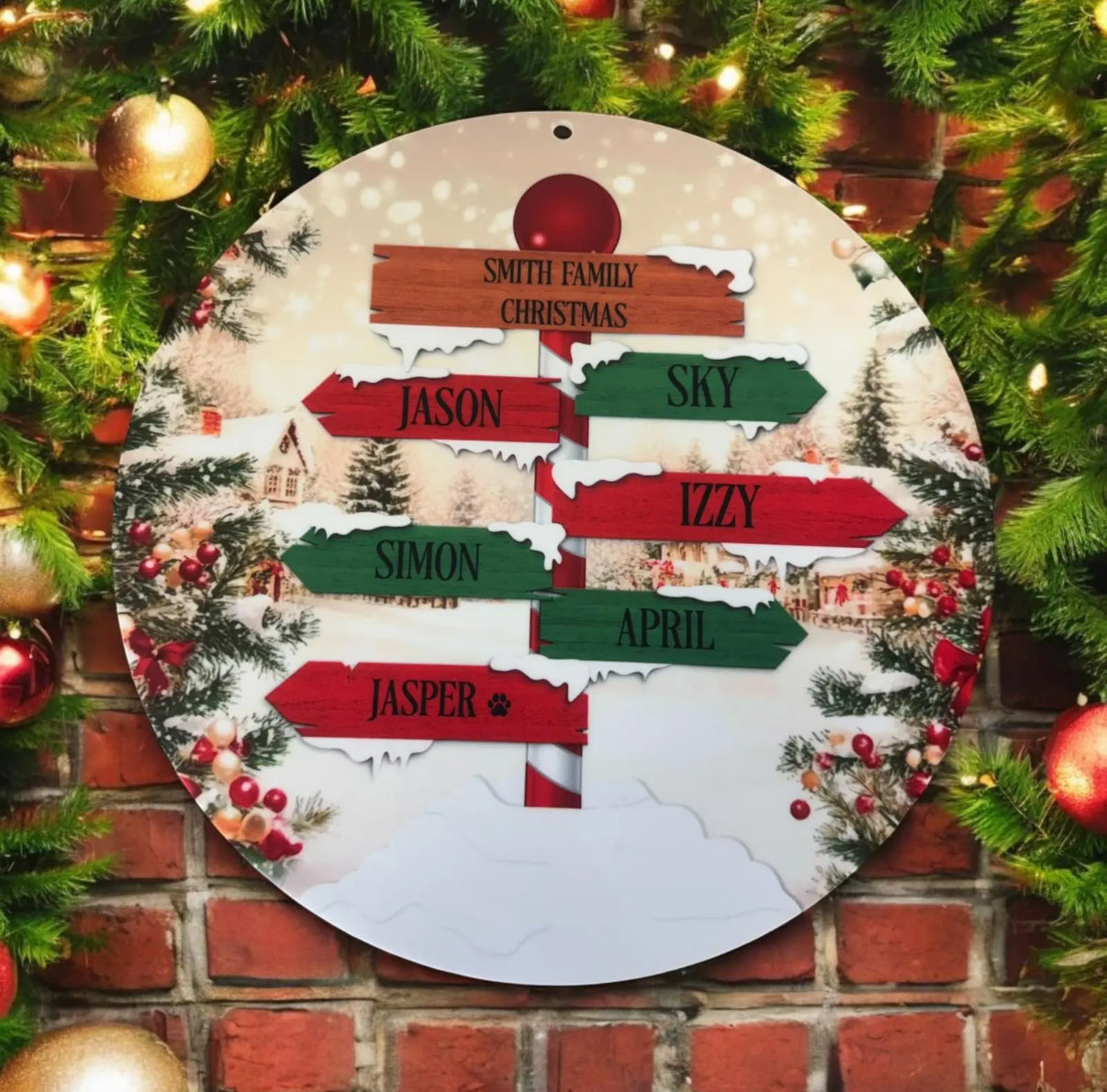 North Pole family name sign