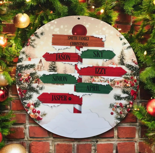 North Pole family name sign