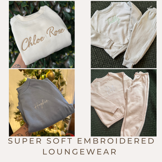 Soft fleece loungewear embroidered - all colours