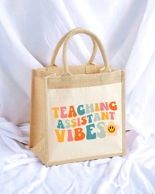 Teacher assistant jute bag