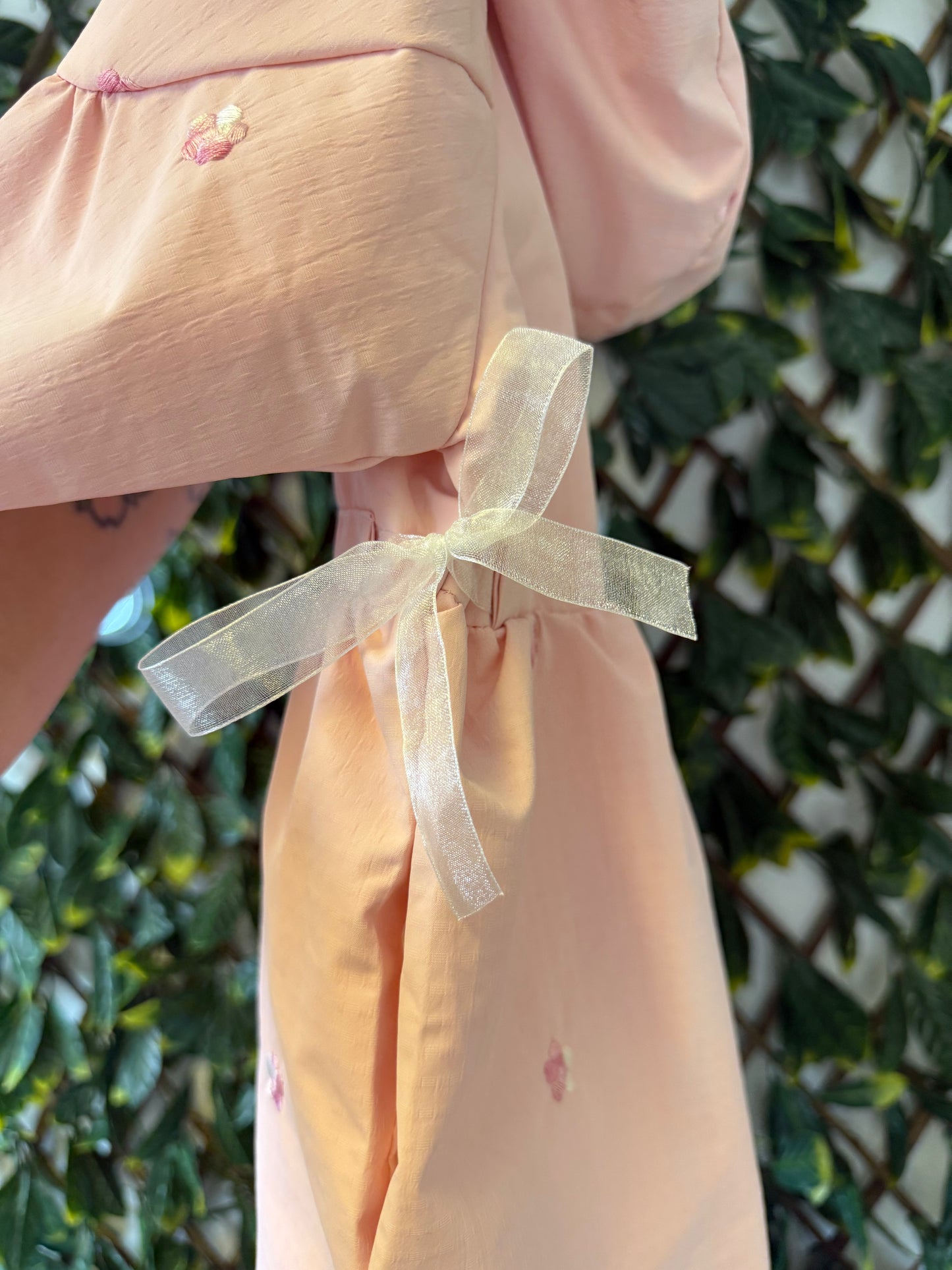 Girls embroidered waterproof trench rain jacket