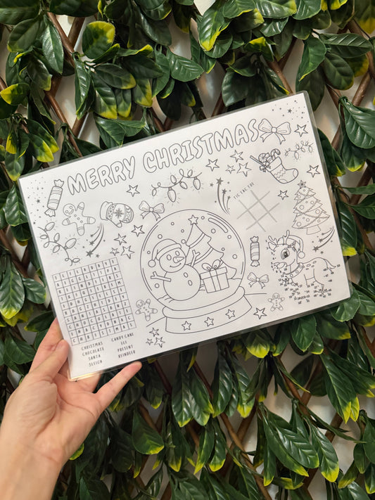 Colour your own Christmas placemat
