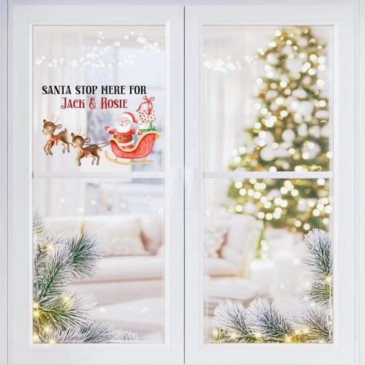 Santa stop here window film decal