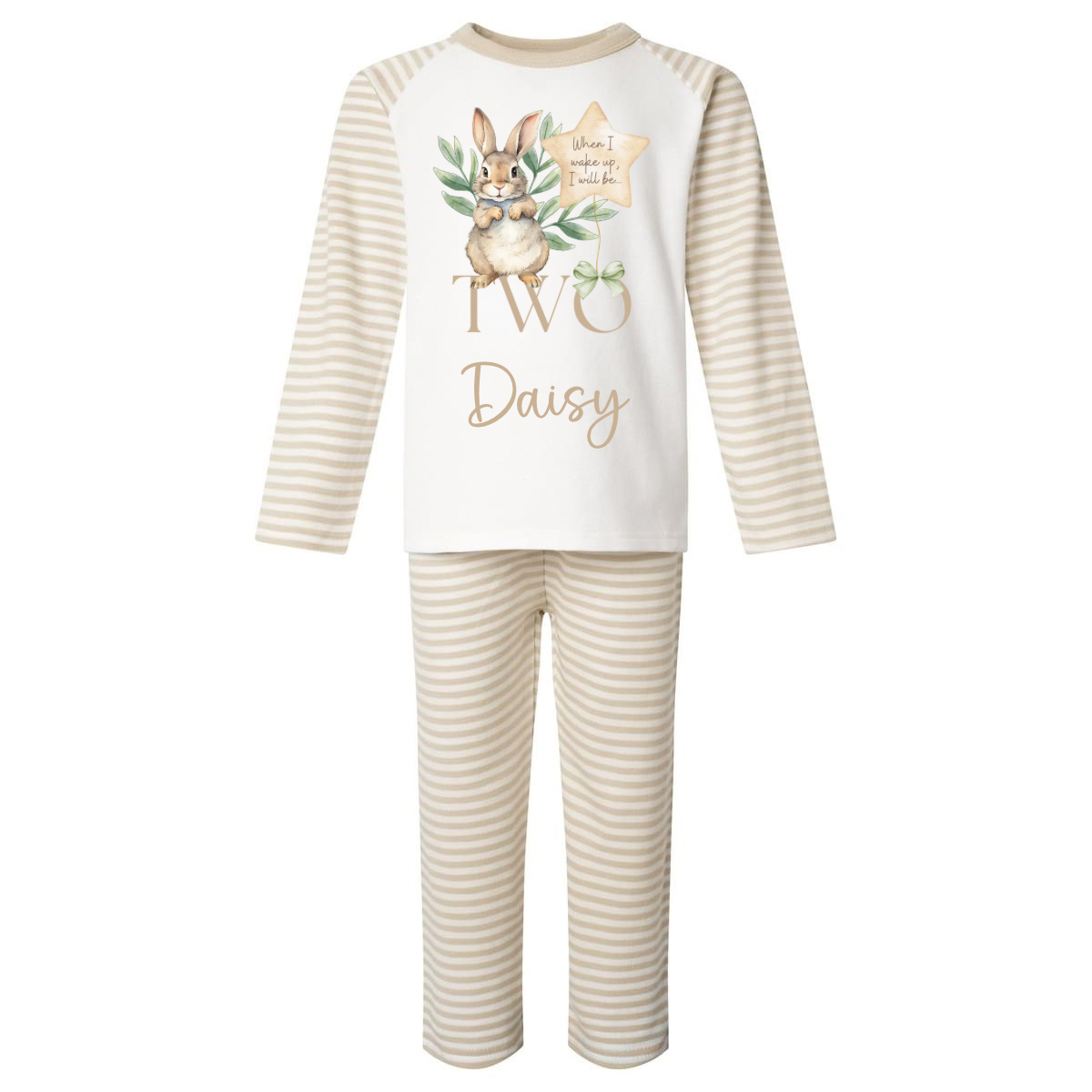 Natural Stripe Bunny when I wake up  Pyjamas Ages 1-10