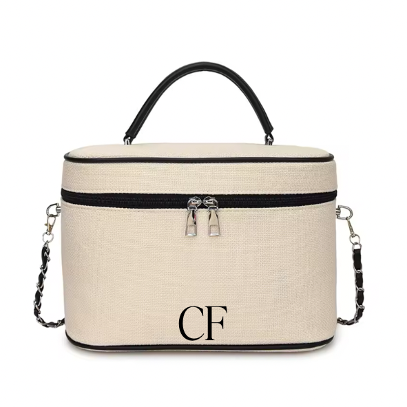 Canvas shoulder cosmetic bag