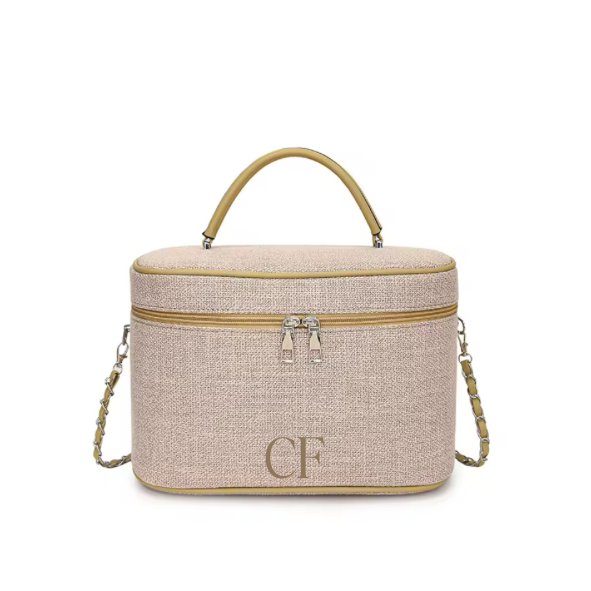Canvas shoulder cosmetic bag