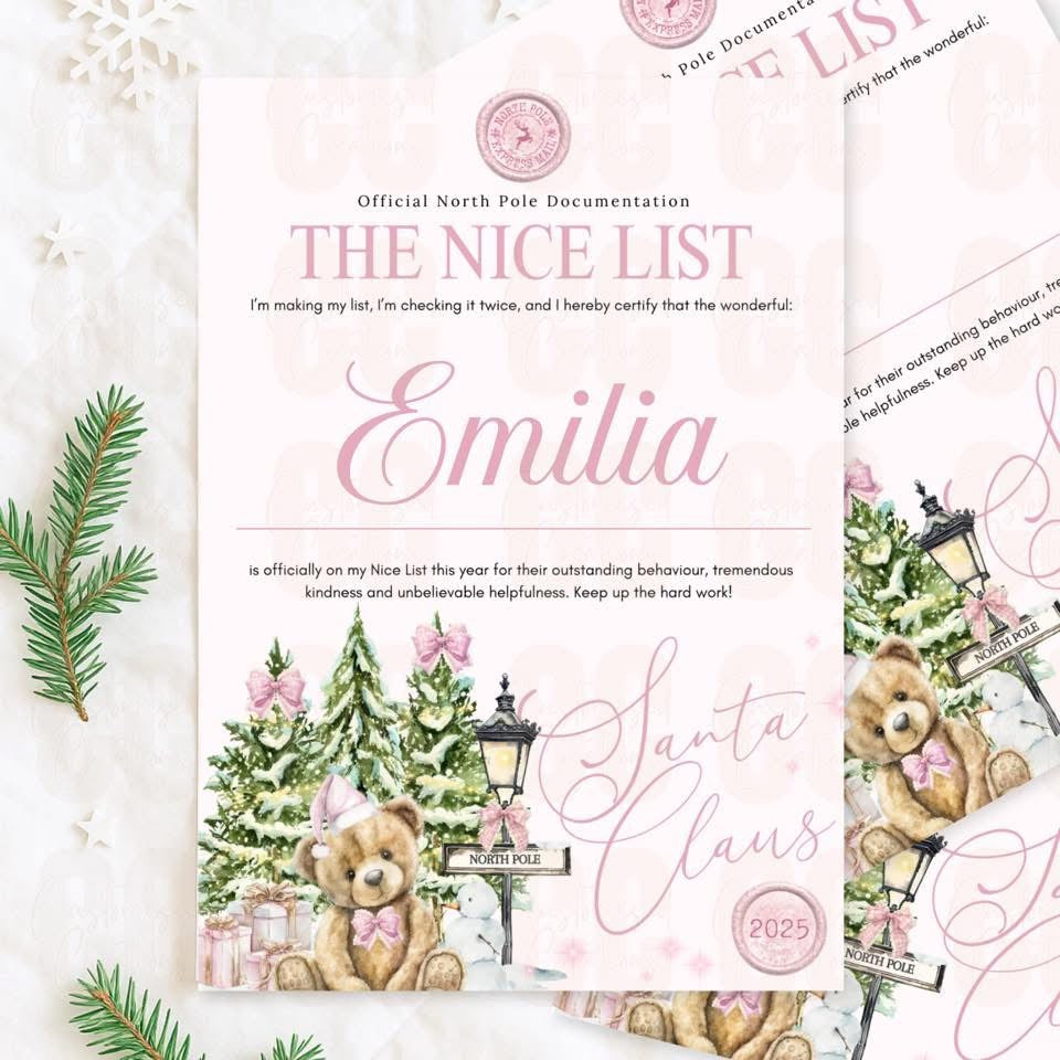 Nice list certificate - all designs
