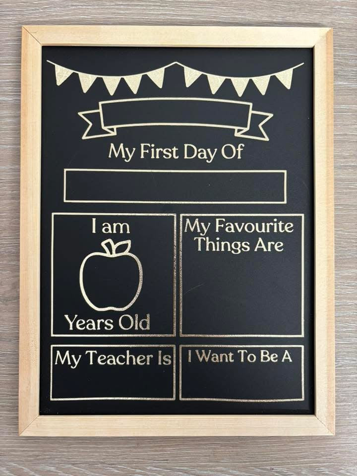 First day of school black board