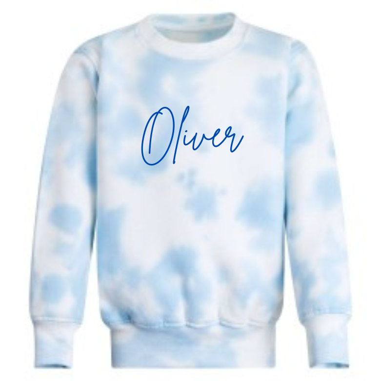 Embroidered tie dye sweatshirt